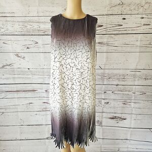 Julia Jordan Pleated Ombre Dress Size 4 NWT Black White Shatter Print